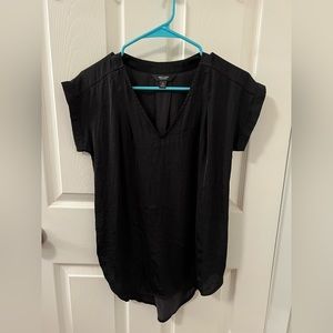 Black Vera Wang Short Sleeve Blouse